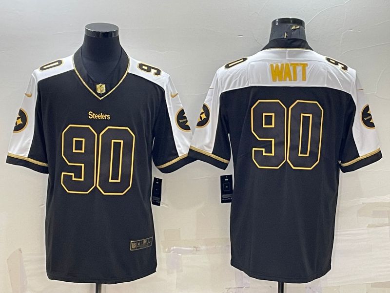 Men Pittsburgh Steelers 90 Watt Black Thanksgiving 2022 Nike Limited Vapor Untouchable NFL Jersey